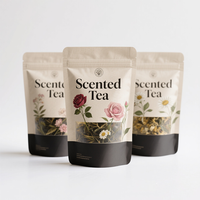 Sachet d'emballage en plastique refermable sur mesure, anti-odeur, avec fermeture éclair, pour thé, mini-sachet de thé parfumé