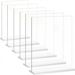 Expositor de Mesa Plegable de Acrílico Transparente de 5x7 Pulgadas, Moderno, Ecológico, Ligero, Soporte para Menús de Doble Uso, para Bodas - Product Image 1