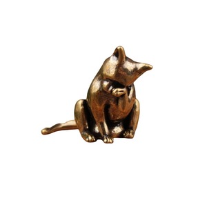 Figuras de Gatos Llorones de Latón Sólido, Decoración para el Hogar, Regalos y Recuerdos, Esculturas de Animales de Alta Calidad, Forma Irregular, Decorativas - Product Image 5