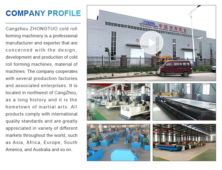 Forming Machine Step Tile Machine 0.3-0.8mm Rolling Thickness Botou Zhongtuo Cold Roll Steel Glazed Steel 0-3 M/min / PPGI