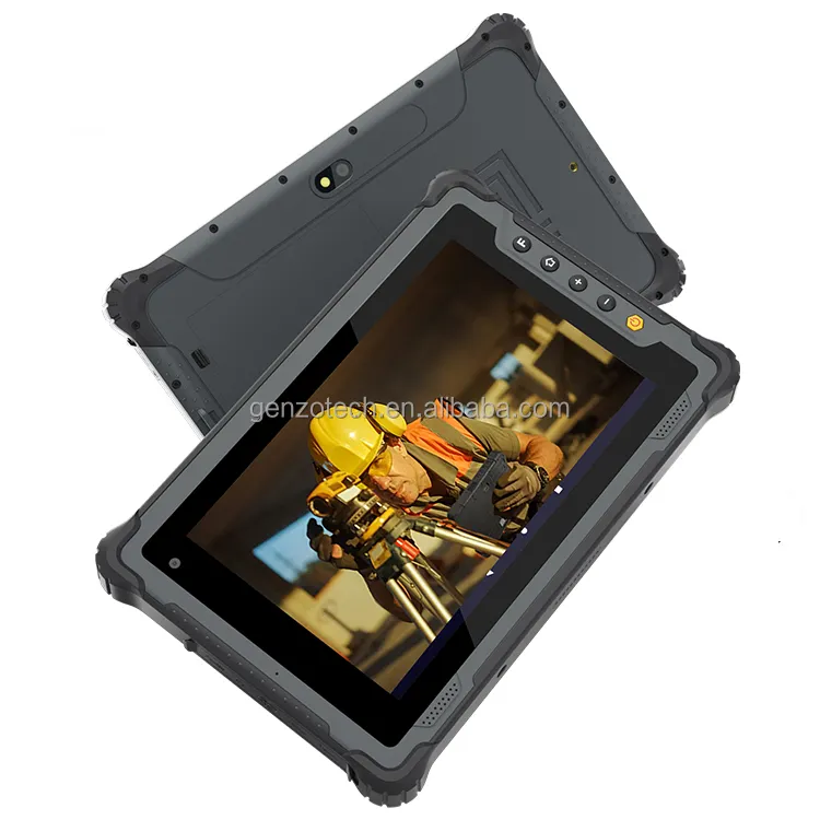 Genzo 8 inç barcode sağlam tablet 1000nits linux RK IP65 çıkarılabilir pil 10000mAh tablette barkod sağlam tablet linux ile