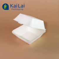 Emballage alimentaire jetable en papier kraft biodégradable, boîte à emporter, boîte à clapet en papier, contenants alimentaires à emporter, personnalisable