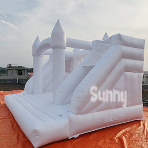 Château gonflable commercial avec double toboggan, château de saut gonflable blanc pour adultes, château gonflable de mariage à <span class=keywords><strong>vendre</strong></span> - Product Image 3