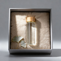 Botol teh bunga kering borosilikat Diameter 22mm, wadah teh 20ml 30ml 40ml 50ml dengan tutup bambu