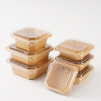 Boîte carrée en papier kraft imperméable jetable pour la restauration, le camping, les pique-niques, en vrac