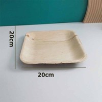 Assiettes carrées robustes jetables en feuille de palmier biodégradables, compostables et réutilisables, lot de 200 pour fêtes