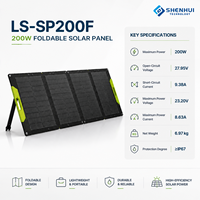 Panneau solaire pliable 200W, chargeur solaire portable avec support, design léger pour le camping, les voyages, l'alimentation des camping-cars