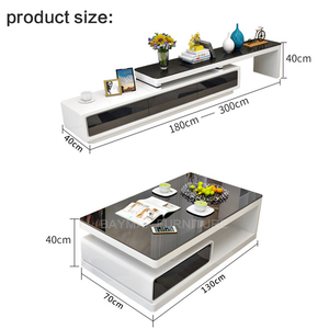 High Gloss Trắng Lưu Trữ Tv Đứng Tủ Cà Phê Bàn Trà Tv Đơn Vị - Product Image 6