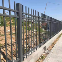 Meilleur Prix Clôture de Jardin Robuste en Fer Forgé 6 pieds, Palissade Décorative, Clôture en Acier à Barres Pressées avec Embouts en Pointe