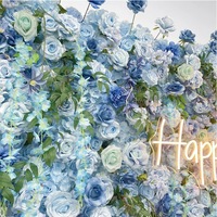 Décoration de mariage et de fête d'anniversaire, murs de fleurs artificielles en soie 5D pour les célébrations commerciales, studio photo