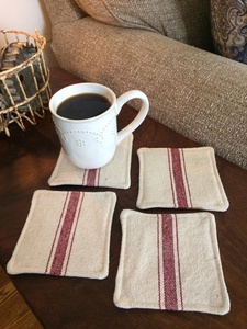 Posavasos de tela a rayas sencillas, cuadrado, lavable, para uso doméstico, de grosor medio, tejido. - Product Image 2
