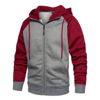 Nouvelle collection printemps : Cardigan à capuche 100 % coton imprimé avec fermeture éclair contrastante, style rétro, coupe ample et brossée