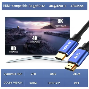 สายเคเบิล Ultra <span class=keywords><strong>HD</strong></span> 8K 60Hz 4K 120Hz 48Gbps พร้อมหัวต่อชุบทอง สายโคแอกเชียล PVC  ตัวเรือนอะลูมิเนียม มาตรฐาน CE สำหรับจอภาพ HDTV - Product Image 3