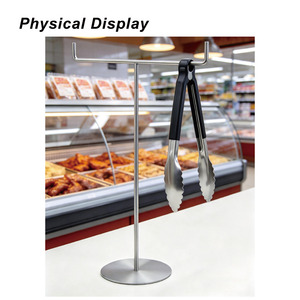 不锈钢t形食品夹支架超市面包夹台面面包夹展示架收纳盒 - Product Image 5
