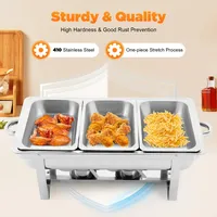 Luxe klassieke 9L roestvrijstalen chafing dish buffetset met voedselwarmer en standaard voor tafelcatering en feesten