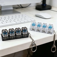 4pcs Mini Keyboard Fidget Toy Keychains Fun Stress Relief Buttons Portable Keyring Toys