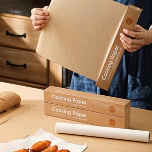 Rouleau de papier parchemin blanc/non blanchi 30cm * 8m pour le revêtement de panier Deli Wrap Patty séparant la cuisson des aliments - Product Image 2