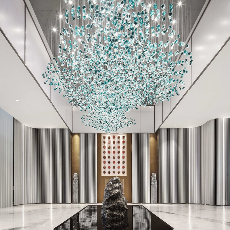 Современная внутренняя декоративная люстра для вестибюля отеля, виллы, большая подвесная люстра на заказ