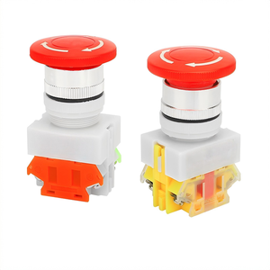 Bouton poussoir rouge champignon 22 mm LAY37, bouton d'arrêt d'urgence à verrouillage automatique - Product Image 1