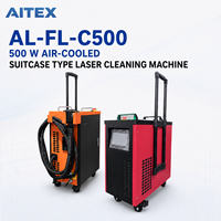 Machine de nettoyage au laser pulsé portable 500W, refroidie par air, machine de nettoyage au laser industrielle pour l'élimination de la rouille des métaux AL-FL-C500