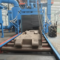 Machine de sablage à convoyeur à rouleaux automatique pour structures en acier, ligne de décapage de la rouille pour tuyaux continus et poutres en H de grande capacité