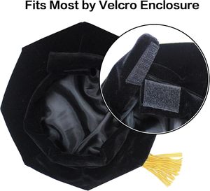 Misscom setelan topi dan gaun kelulusan uniseks wisuda 8 sisi Tam dengan seragam pipa emas untuk penggunaan siswa dan dewasa di sekolah - Product Image 4