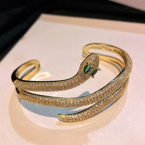 Bracelet serpent en or et diamants blancs incrustés, bijoux de fête pour femmes, cadeau - Product Image 4