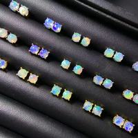 Meerdere piercing oorbellen van 925 sterling zilver, 5mm ronde geslepen natuurlijke opaal, kleine bedels voor kraakbeen