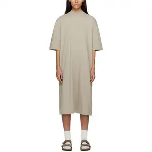 SOUL ECO Wholesale High Quality Cotton Women Short Sleeve T-shirt Dress Plus Size Sexy Summer Dresses for Women 2023
