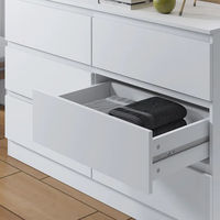 Commode en bois blanc de style nordique moderne avec 3 tiroirs, beaucoup de rangement, meubles de chambre durables, ensembles de chambre, cadre de lit, lit en bois