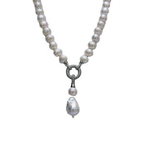 بيع بالجملة مجوهرات اللؤلؤ الناعم مثقف لؤلؤ المياه العذبة قلادة قلادة ضيقة 18 بوصة حبلا للنساء - Product Image 1