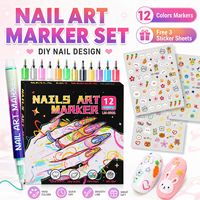 Stylo de Nail Art Graffiti de Haute Qualité, Imperméable, Double Pointe Effaçable, pour Dessin, Peinture, Liner, Pinceau, DIY, Motifs Floraux, Lignes et Détails sur Papier