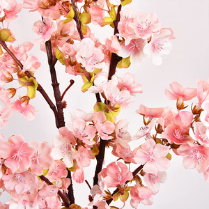 Branches de cerisier artificielles avec herbe, décorations de table pour la maison, fête, thème <span class=keywords><strong>plage</strong></span>, fleurs de prunier roses, chic - Product Image 6