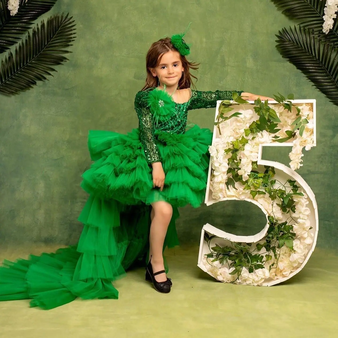 In Stock Girls Green Pageant Dress Beautiful Designer Dresses | Alibaba.com