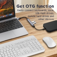 LDNIO DS-44C Hub USB multifonctionnel à 4 ports, station d'accueil, convertisseur, station d'accueil USB 3.0 4 en 1 pour iPad, ordinateur portable