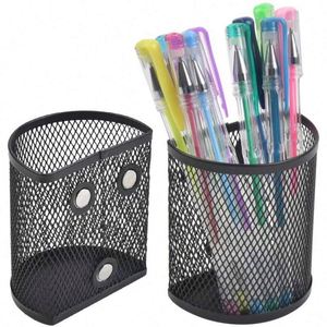 ที่ใส่ดินสอแม่เหล็ก ที่ใส่ปากกาครึ่งวงกลม แม่เหล็กติดตู้เย็น สีดำ - Product Image 4