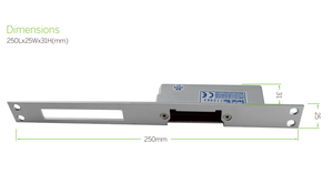 Gâche électrique 12V CC à sortie de signal, type étroit et long, en acier inoxydable, à sécurité électronique, réglable - Product Image 3