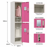 Casier en acier à 2 portes de couleur personnalisée pour vestiaire scolaire, casier à vêtements en métal, armoire de rangement professionnelle pour salle de sport