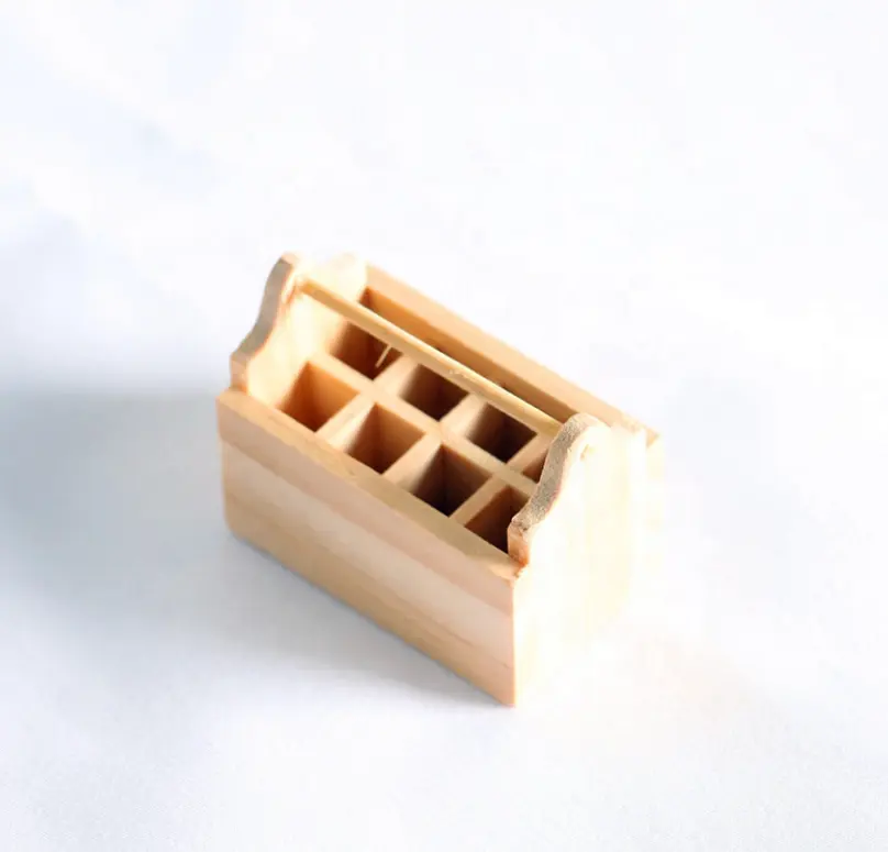 Maison de poupée miniature boîte de rangement en bois miniature naturelle non peinte ensemble de jouets miniatures