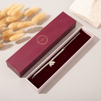 Coffret à bijoux en velours bordeaux avec tiroirs doublés - Kit d'emballage de luxe avec sac cadeau pour colliers, bagues et boucles d'oreilles