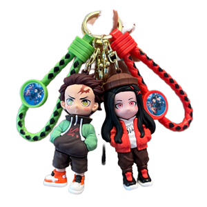 QX 6 Designs - Novedosos y Adorables Lote de 6 Llaveros de Goma 3D de Agatsuma Zenitsu (Demon Slayer) para Parejas, Diseño de Anime, Duraderos, Hechos en China - Product Image 1