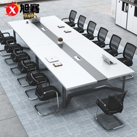 Table de conférence blanche, mobilier de bureau chinois, tables de conférence en panneaux de bois, chaises, bureau pour usage scolaire et en immeuble de bureaux