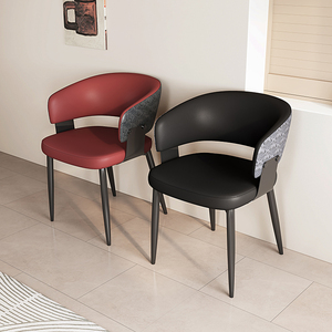Silla de Comedor de Cuero Moderna Nórdica de Lujo, Silla Tapizada con Patas de Acero al Carbono para el Hogar, Hotel, <span class=keywords><strong>Muebles</strong></span> de Restaurante - Product Image 4