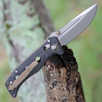 Couteau de camping et de chasse pliable à lame D2, manche en fibre de carbone, couteau tactique de poche pour l'extérieur, qualité DIY, personnalisable OEM