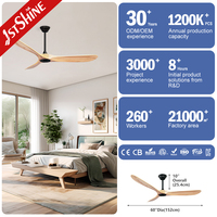 Ventilador de Techo Inteligente 1stshine con Control por Voz Mediante Aplicación Wifi, Aspas de Madera Maciza, Diseño Moderno, Eficiente para el Hogar