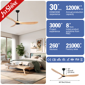 1stshine Decken ventilator OEM Finish Fancy Holz klingen Smart APP 6 Geschwindigkeiten Decken ventilator ohne Licht - Product Image 3