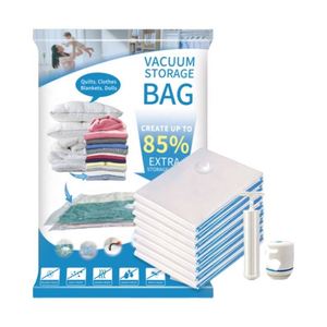 Sacs de rangement sous vide en plastique, économiseurs d'espace, pour les voyages et le rangement des vêtements - Product Image 1
