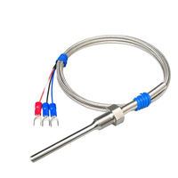 Capteur de température RTD PT100 en acier inoxydable étanche à 3 fils, haute efficacité, personnalisé Hongtai pour réservoir d'eau industriel et CVC