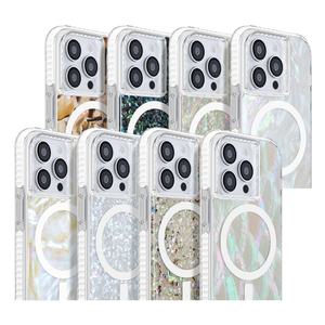 Funda Magnética para Teléfono Móvil, Mate, Transparente, TPU, TPE, PC, 3 en 1, Personalizada, con Diseño de Madreperla, para iPhone 16, 15, 14, 13, 12 Pro Max - Product Image 6