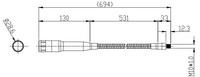 Lampu Kerja Mesin ONN Factory Made M10A dengan Lengan Fleksibel Gooseneck DC12V/DC24V 5W IP65 Sudut Sinar 5 °